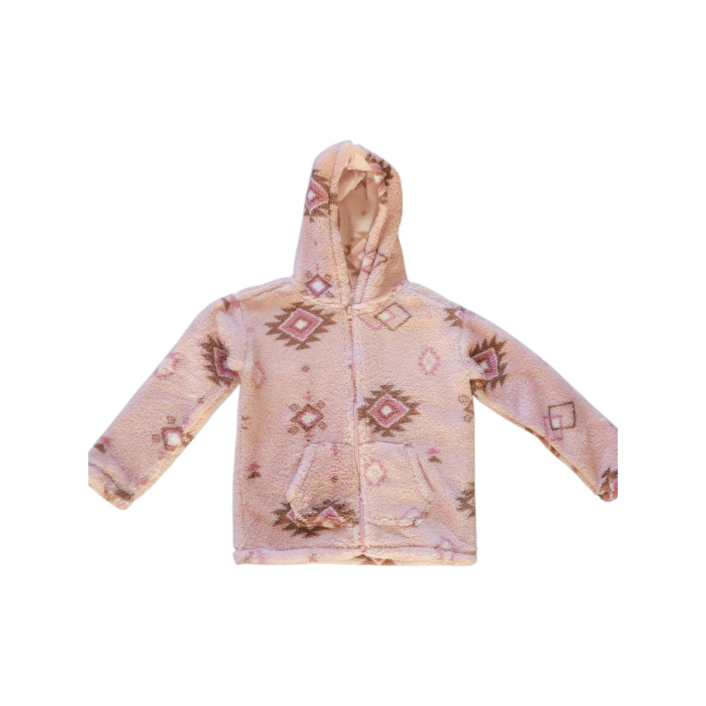 The Children’s Place‎ Girls Sherpa Zip Up Hoodie - pink 5/6 (X02G)